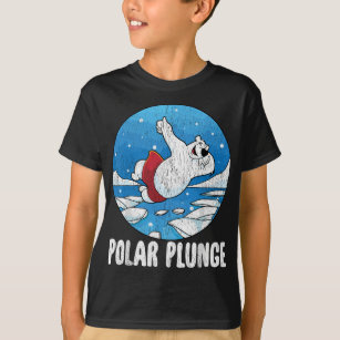 Polar Plunge Ice Jump Funny Polar Bear Winter Swim T-Shirt