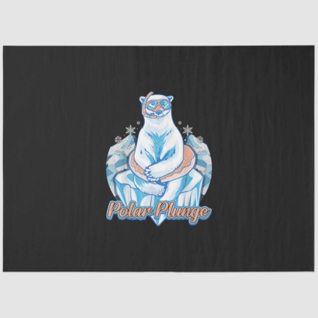 Polar Plunge Ice Jump Funny Polar Bear Winter Swim Tissue Paper (Front)