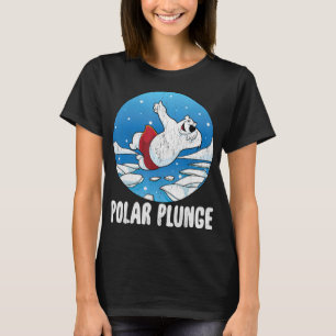 Polar Plunge Ice Jump Funny Polar Bear Winter   T-Shirt