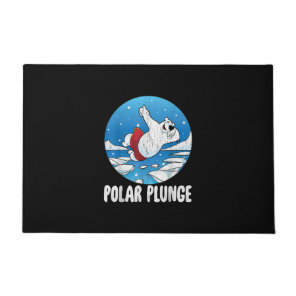 Polar Plunge Ice Jump Polar Bear Winter Swim Doormat