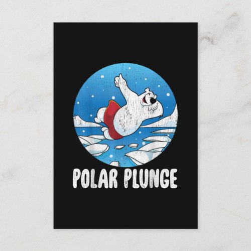 Polar Plunge Ice Jump Polar Bear Winter Swim Enclosure Card