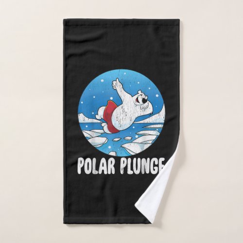 Polar Plunge Ice Jump Polar Bear Winter Swim Hand Towel