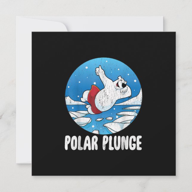 Polar Plunge Ice Jump Polar Bear Winter Swim Invitation (Front)