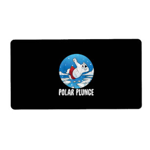Polar Plunge Ice Jump Polar Bear Winter Swim Label