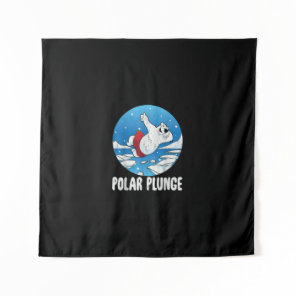Polar Plunge Ice Jump Polar Bear Winter Swim Tapestry