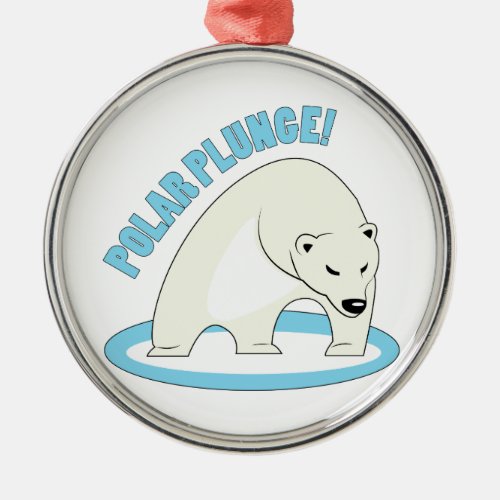 Polar Plunge Metal Ornament