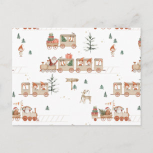 Polar train - Santa Christmas holiday delivery Postcard