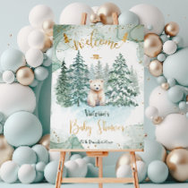 Polar White Bear Baby Shower Welcome Sign