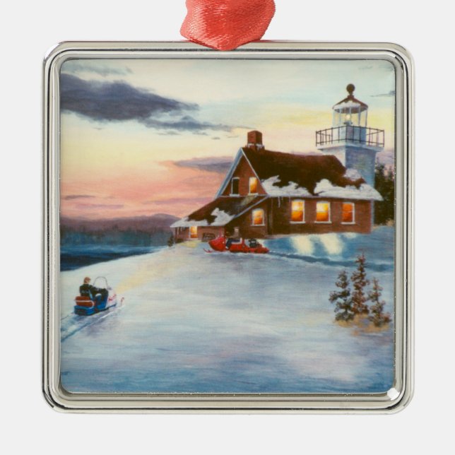 Polaris Sunset Lighthouse Ornament (Front)