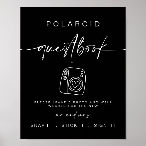 Polaroid Guest Book  Minimalist Wedding Sign