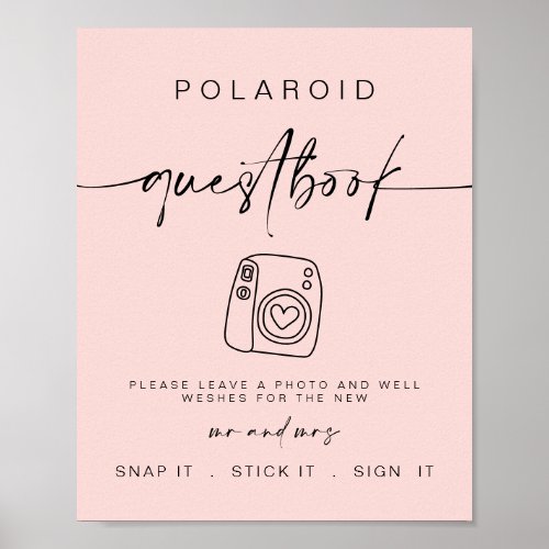 Polaroid Guest Book  Minimalist Wedding Sign