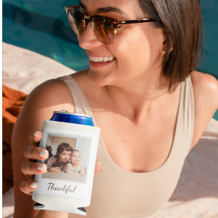 Polaroid Style Photo – Thankful & Blessed Can Cooler