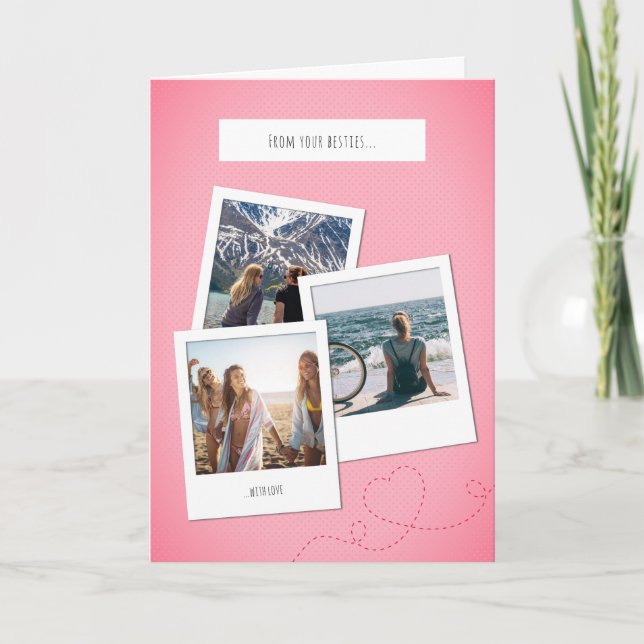 Polaroid style pink encouragement Card (Front)