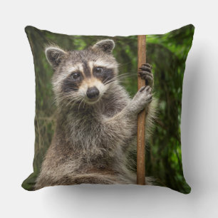 Pole Dancing Raccoon Throw Pillow