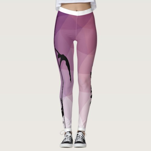 Pole Fitness Dance Purple and Pink Leggings