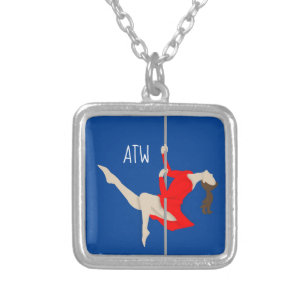 Pole Fitness Silver Plated Necklace