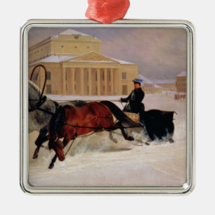 Pole Pair with a Trace Horse at  Bolshoi Metal Ornament