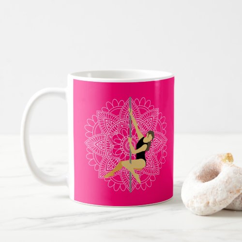 Pole Sport Dance Flower Mandala Custom Name Coffee Mug