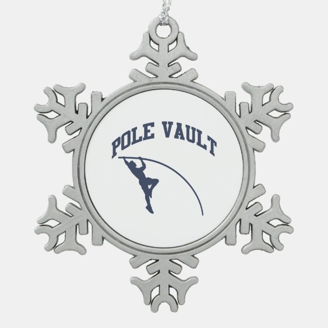 Pole Valt Snowflake Pewter Christmas Ornament (Front)