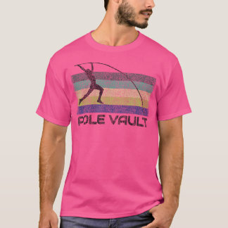 Pole Vault And Track 	s - Grey Retro Fun Pole Vaul T-Shirt