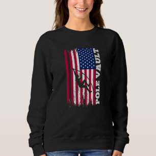 Pole Vault Athlete American Flag Pole Vaulting US Sweatshirt
