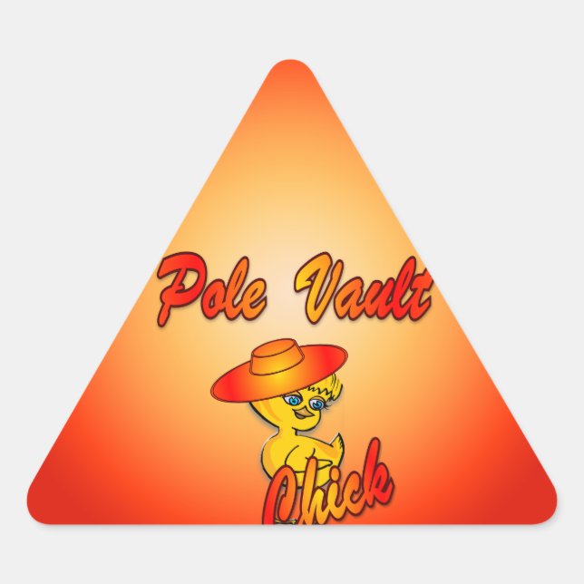 Pole Vault Chick #5 Triangle Sticker (Front)