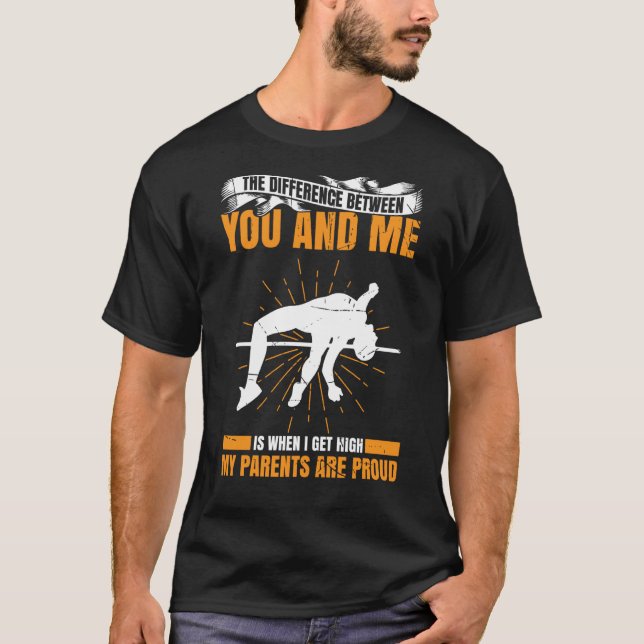 Pole Vault For Athletics Bar High Jumper Track And T-Shirt (Front)