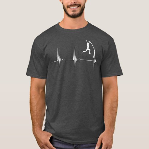 Pole Vault Heartbeat Pole Vaulter EKG Pole T_Shirt