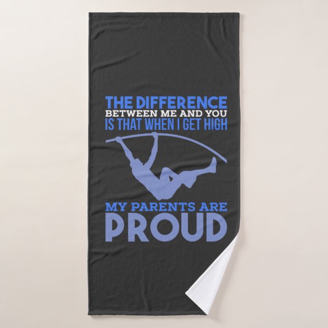Pole Vault - My Parents Are Proud Bath Towel (Bath Towel)