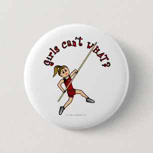 Pole Vault - Red (Light) Pinback Button