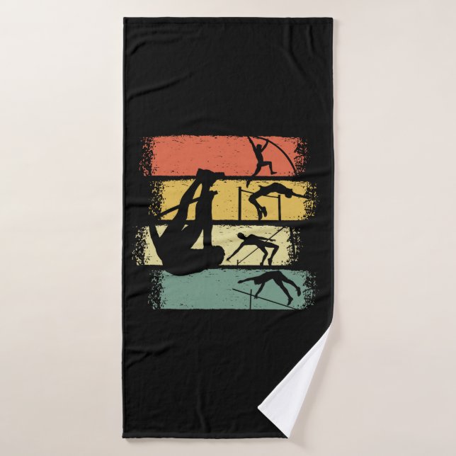 Pole Vault Retro  Bath Towel (Bath Towel)
