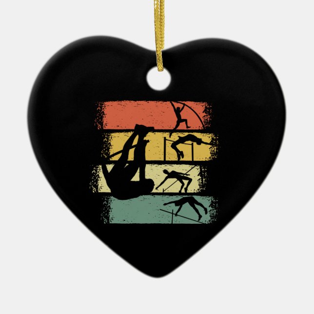 Pole Vault Retro  Ceramic Ornament (Front)