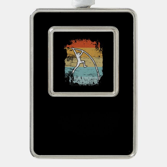 Pole Vault Retro Christmas Ornament (Front)