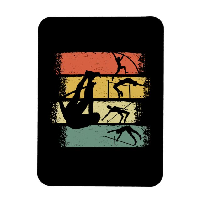 Pole Vault Retro  Magnet (Vertical)