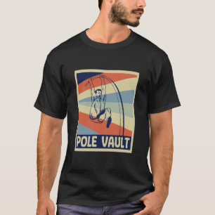 Pole Vault Retro Style Vintage Silhouette Stripes T-Shirt