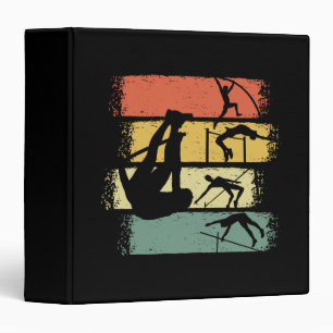 Pole Vault Retro Vintage 3 Ring Binder