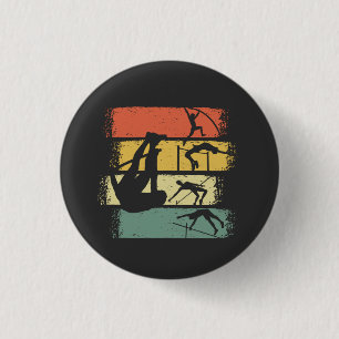 Pole Vault Retro Vintage Button
