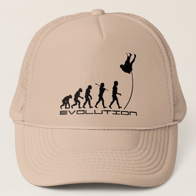 Pole Vault Sport Evolution Art Trucker Hat (Front)
