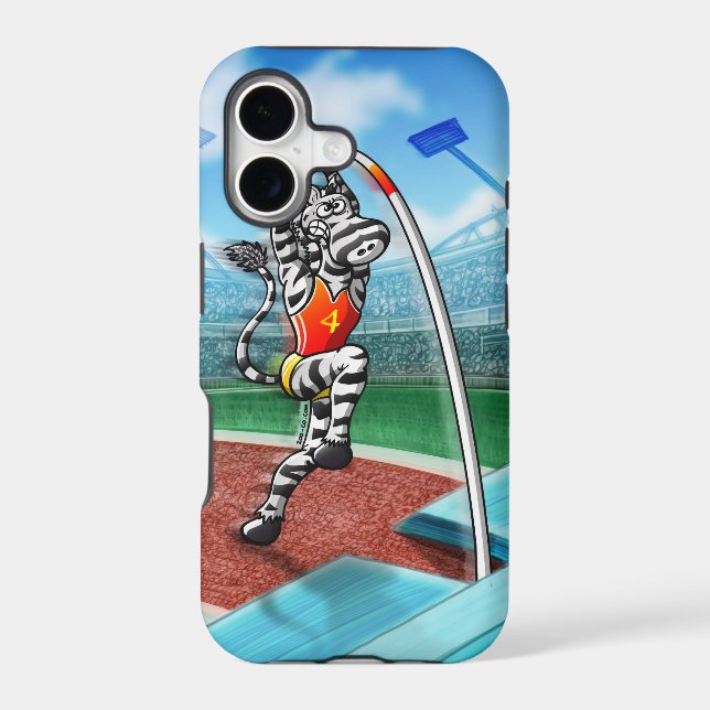 Pole Vault Zebra Iphone Case (Back)