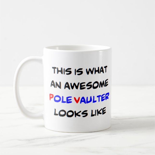 pole vaulter, awesome coffee mug (Left)