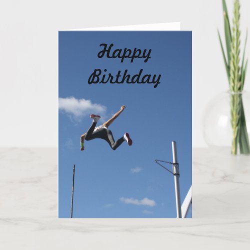 Pole Vaulter Happy Birthday Card