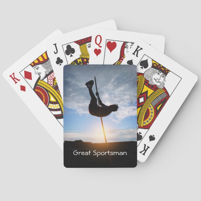 Pole Vaulter Sport personalize Poker Cards (Back)