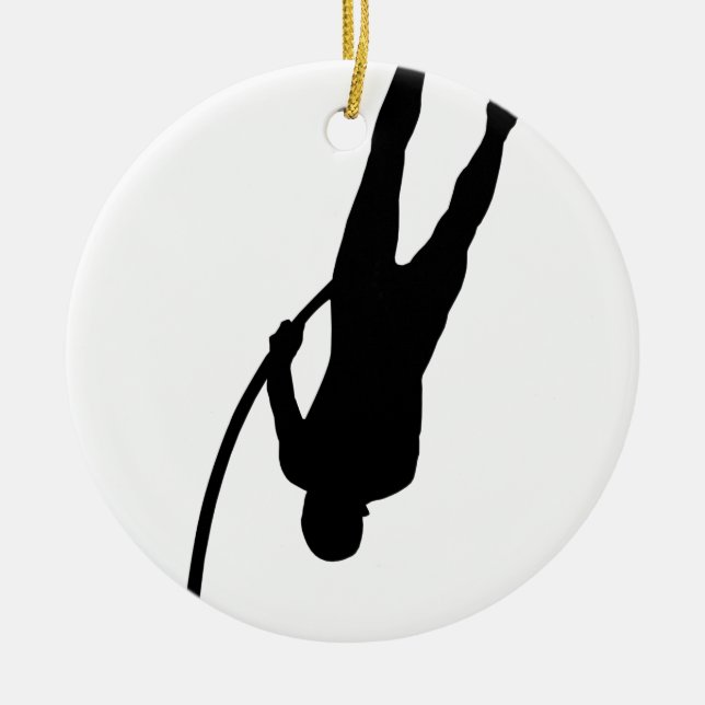 Pole Vaulting Ceramic Ornament (Front)