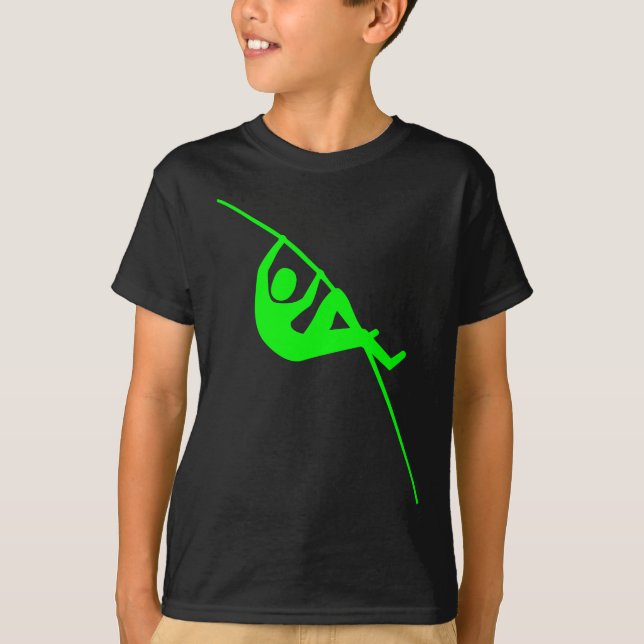 Pole Vaulting - Green T-Shirt (Front)