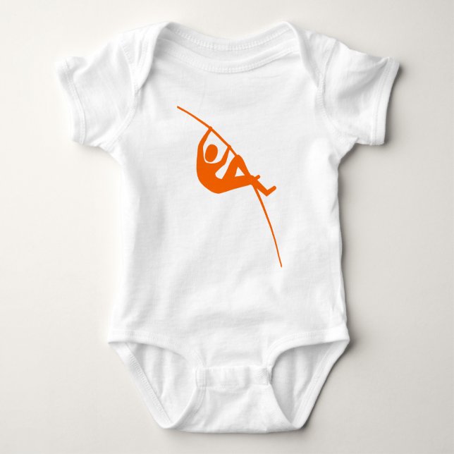 Pole Vaulting - Orange Baby Bodysuit (Front)
