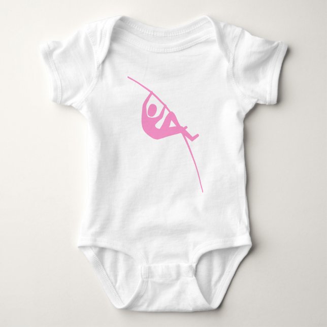 Pole Vaulting - Pink Baby Bodysuit (Front)