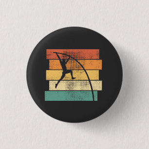 Pole Vaulting Retro Button