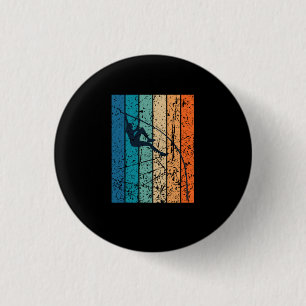 Pole Vaulting Retro Button