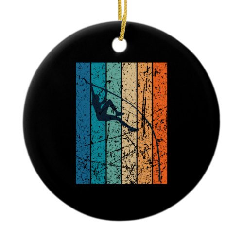 Pole Vaulting Retro Ceramic Ornament
