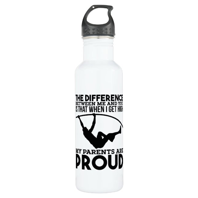 Pole Vaulting Sport Stainless Steel Water Bottle (Front)